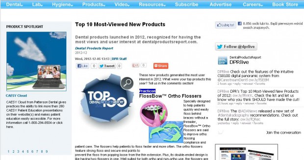 TOP 10 najczęściej oglądanych produktów w serwisie Dental Product Report TOP 10 najczęściej oglądanych produktów w serwisie Dental Product Report