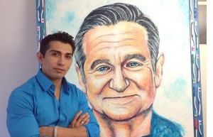 Robin Williams malowany pastą do zębów na licytację