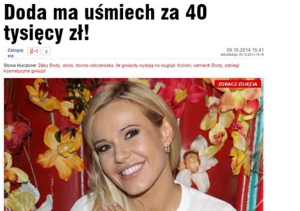 Celebryci słono płacą za tzw. hollywood smile. Doda (sporo) inwestuje w uśmiech