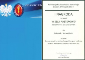 Lek. dent. z GUMed nagrodzona Brawa dla dentystyki Eweliny Dzienis