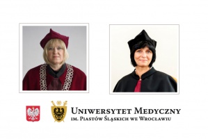 Od lewej: ustępująca dziekan prof. dr hab. Beata Kawala oraz wybrana - dr hab. Małgorzata Radwan - Oczko, prof. nadzw. (źródło: UM we Wrocławiu) Nowa dziekan Wydziału Lekarsko – Stomatologicznego UM we Wrocławiu
