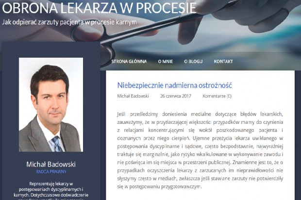 radca prawny Michał Badowski Lekarze i lekarze dentyści kozłami ofiarnymi wykonywanego zawodu