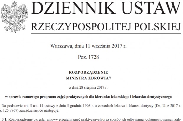 Ramowy program zajęć praktycznych dla przyszłych dentystów Jest ramowy program zajęć praktycznych dla kierunku lekarsko-dentystycznego