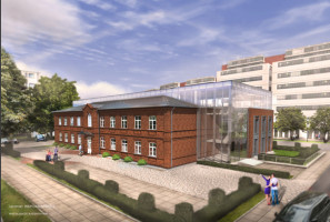 Projekt siedziby kliniki stomatologicznej i Fundacji KISS (źródło: Dormed) Fundacja Kultury i Sztuki Stomatologicznej w koszarach carskich