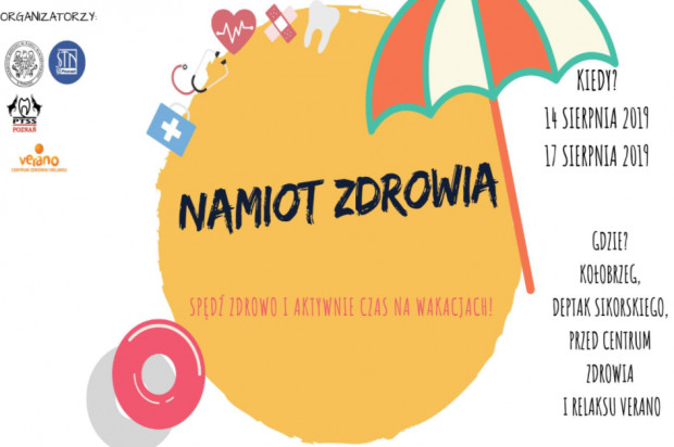 Namiot Zdrowia w Kołobrzegu Studenci UM w Poznaniu pod naukowym namiotem w Kołobrzegu
