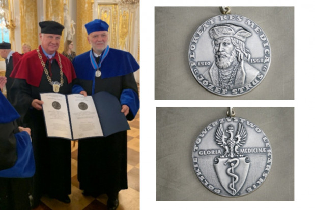 Uroczystość wręczenia Medalu Gloria Medicinae (źródło: NRL) Robert Stępień uhonorowany Medalem Gloria Medicinae