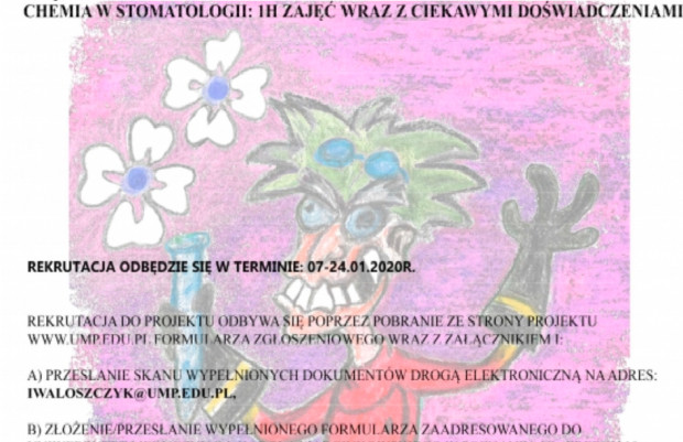 Szkolenia „Chemia w stomatologii” UM w Poznaniu realizuje program edukacyjny „Chemia w stomatologii”