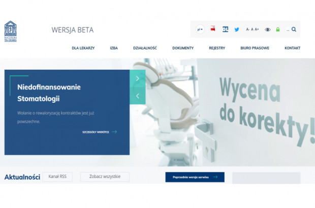 Strona NIL w nowoczesnej odsłonie Korporacja zawodowa z nową stroną www (także dla lekarzy dentystów)