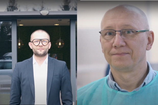 Od lewej Michał Maciej Kort, Grzegorz Kalbarczyk Stomatologia w konkursie Lider Innowacji