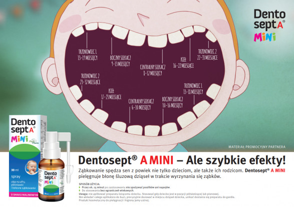 Preparat Dentosept A Mini przeznaczony dla najmłodszych z problemami w obszarze jamy ustnej. Dentosept A Mini - higiena jamy ustnej u najmłodszych