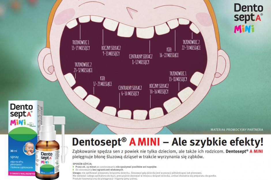 Preparat Dentosept A Mini przeznaczony dla najmłodszych z problemami w obszarze jamy ustnej.