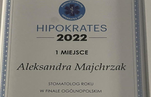 Aleksandra Majchrzak stomatologiem roku w konkursie Hipokrates