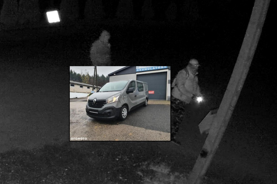 Kadr z monitoringu w trakcie kradzieży samochodu  Fot. FB Oleg Magdziarz